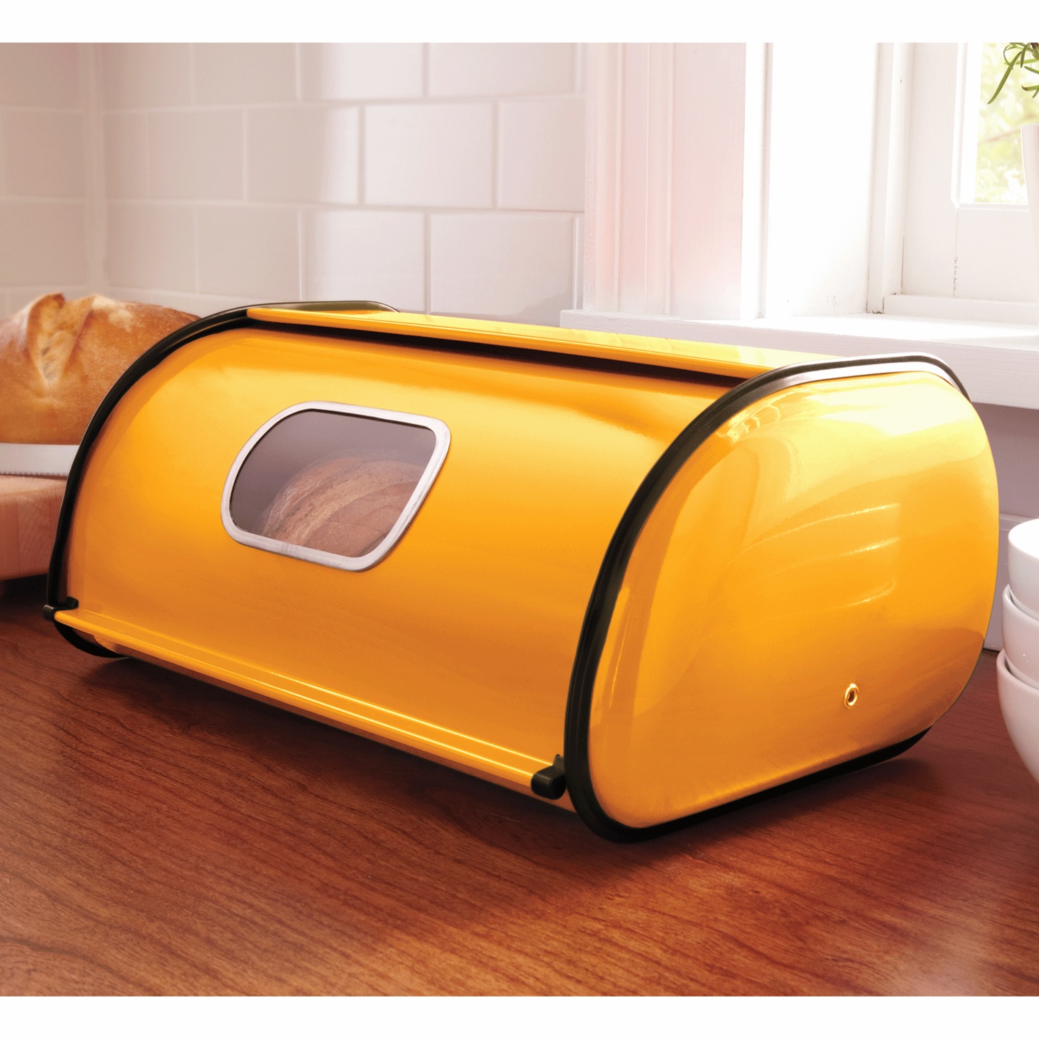 Ventilated Countertop Metal Breadbox with Window | Swiss Colony