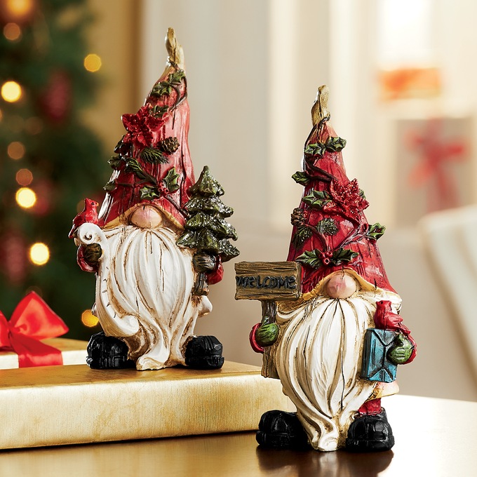 2-Piece Resin Christmas Gnome Set, , large