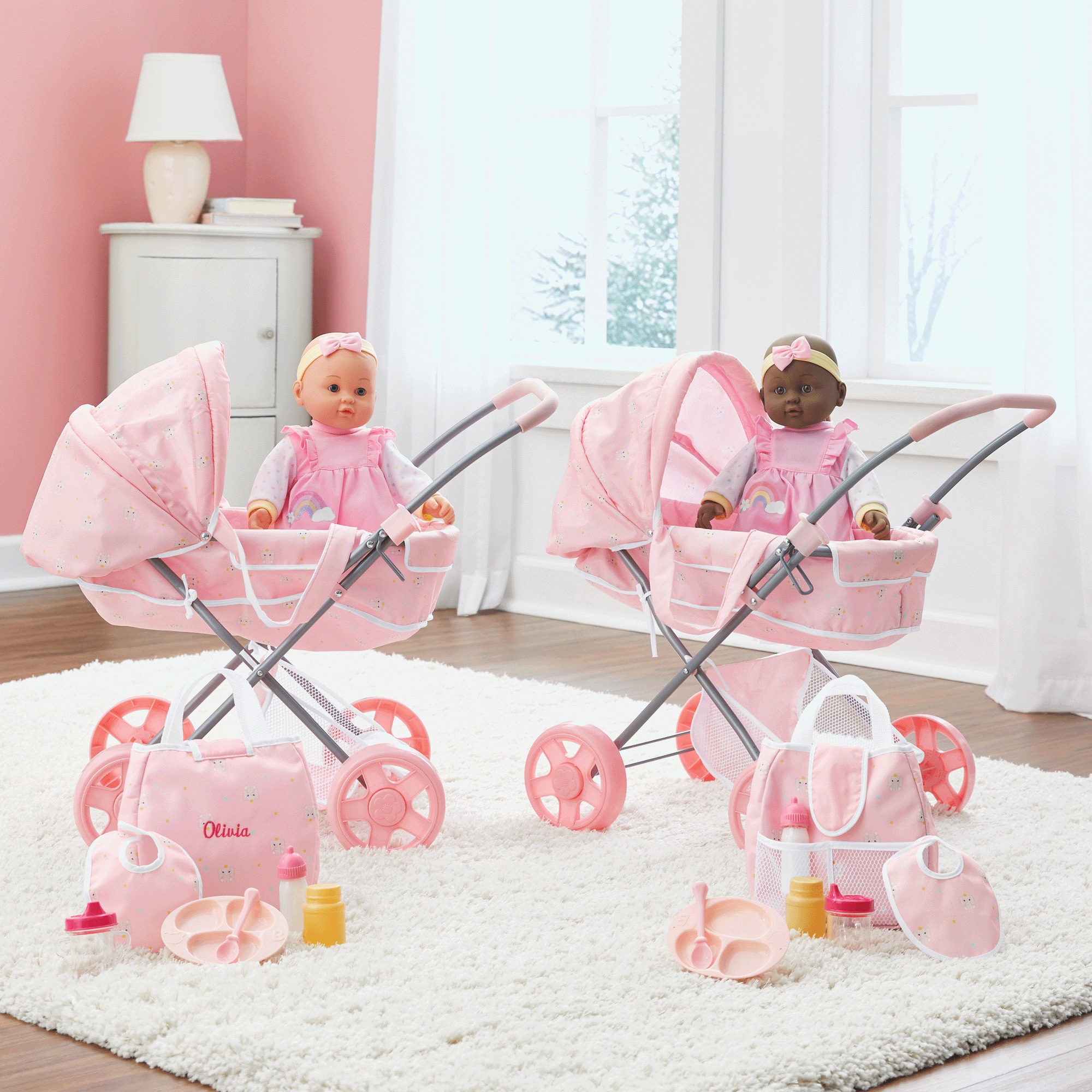 Doll with Pram Set, , large