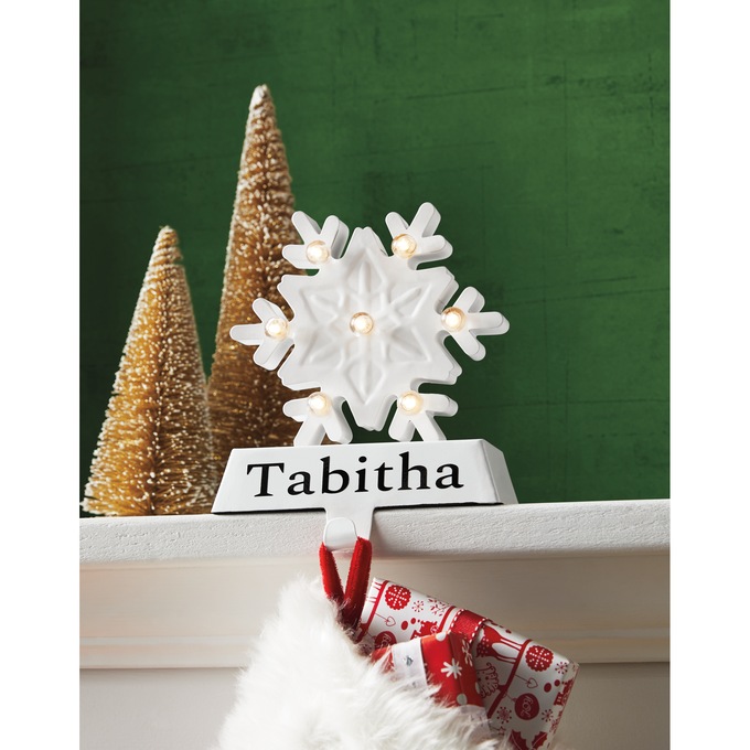 Lit Snowflake Stocking Holder, , large