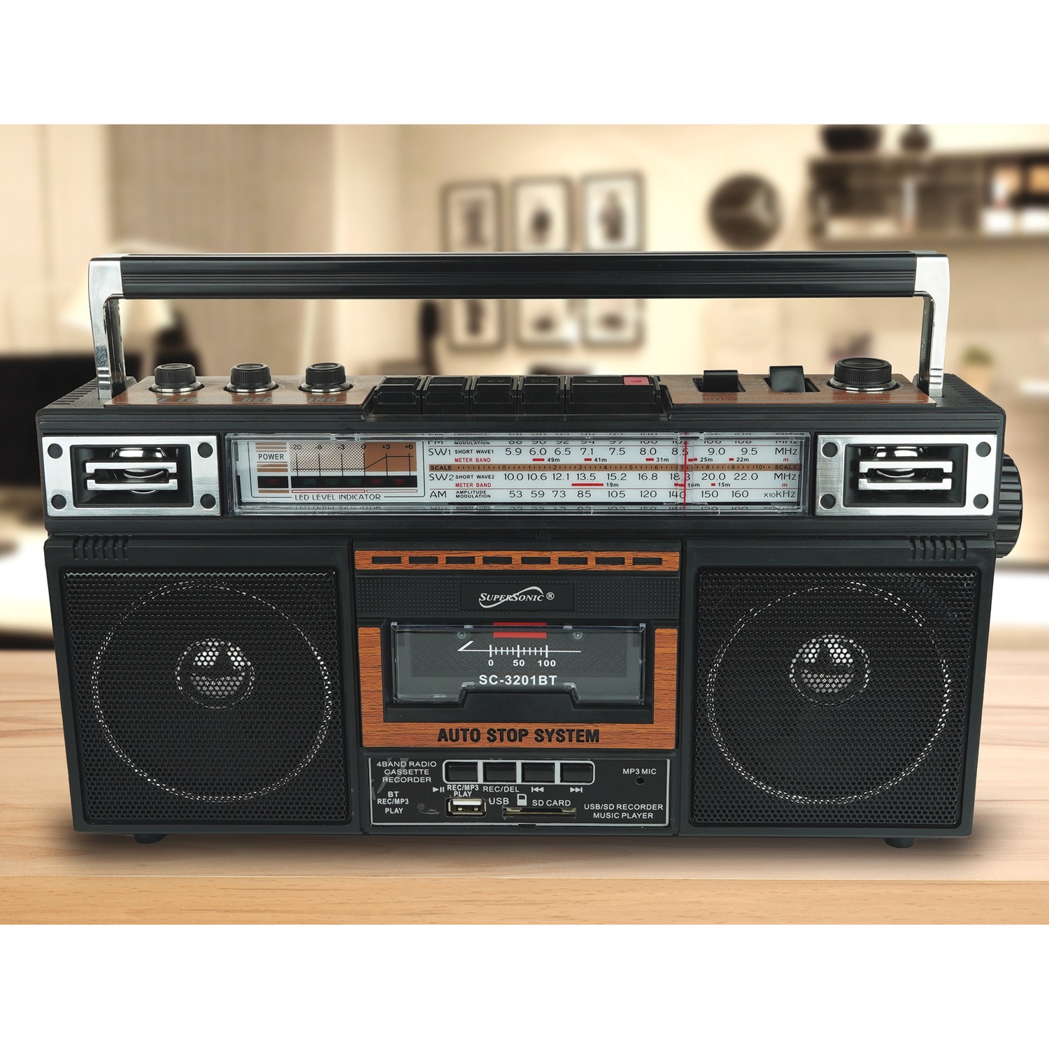 Supersonic 4-Band Radio and Cassette Player with Bluetooth | Swiss
