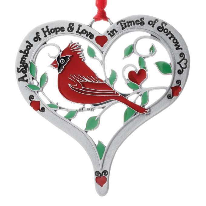 Cardinal Heart Ornament in Box, , large