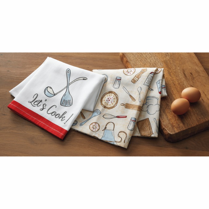 Set of 2 Chef Kitchen Towels, , large