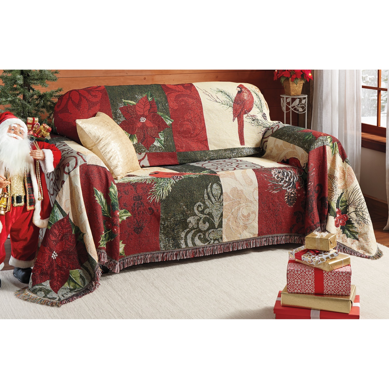 Christmas tapestry throws sales