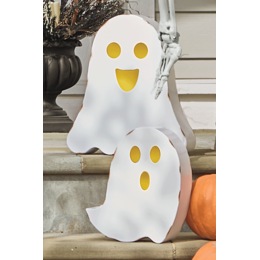 Set of 2 Outdoor Metal Ghosts, , large