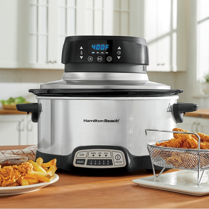 Hamilton Beach 2-In-1 Air Fryer/Slow Cooker, , large