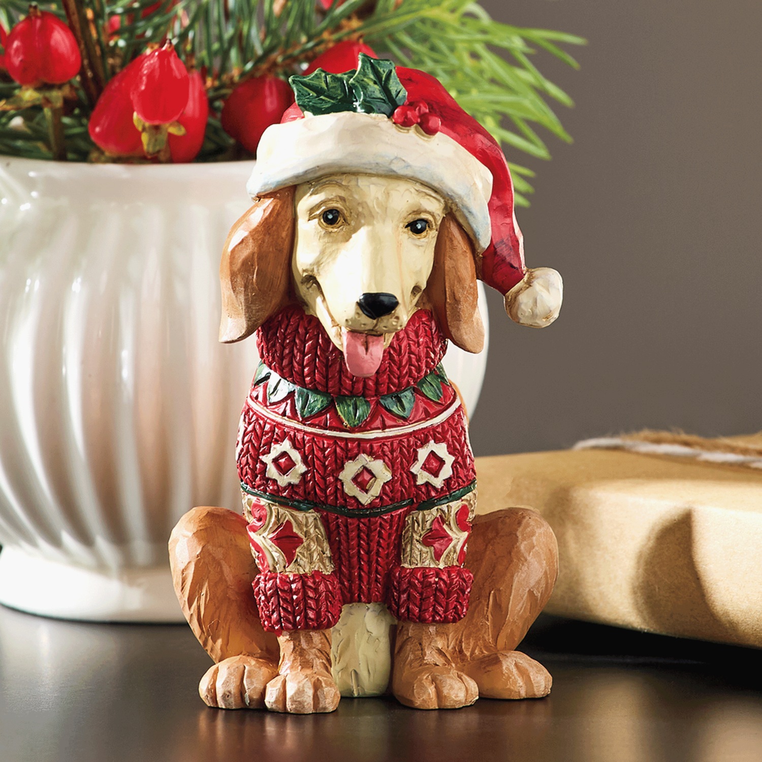 Jim Shore Holiday Dog Collectible | Swiss Colony