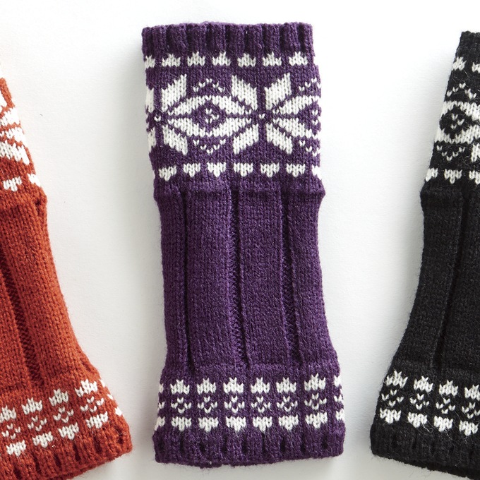 Snowflake Fingerless Gloves, , large