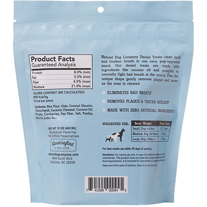 Natural Dog Company Premium Dental Treats for Dogs, , large