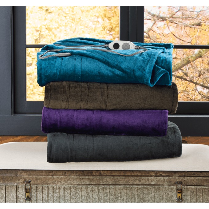 Westinghouse Heated Blanket with 10 Heat Settings and Automatic Shutoff, Charcoal, large