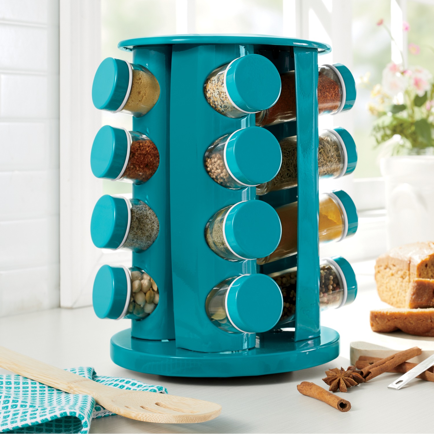Teal spice rack hotsell