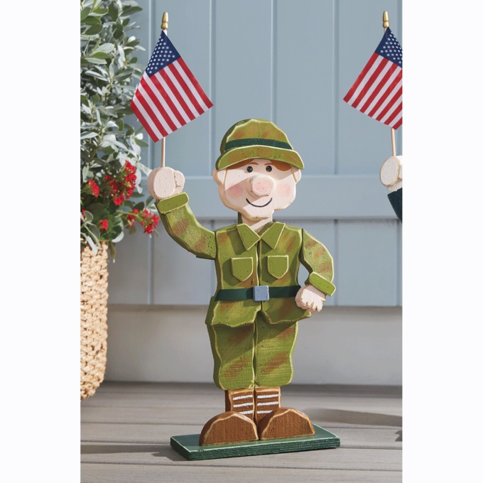 Chunk Wood Cutouts Military Figure, , large