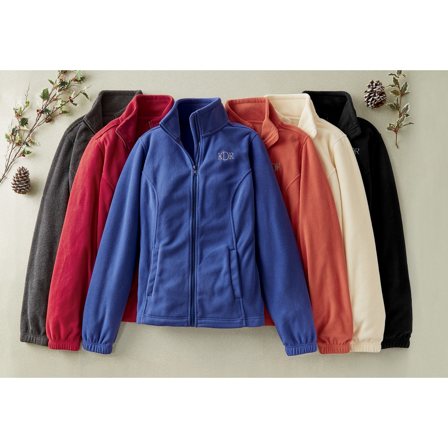 Monogrammed fleece jacket clearance