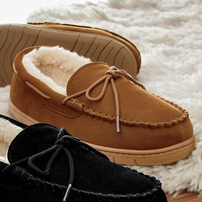 Men&#39;s Suede Moccasin, Chestnut, large