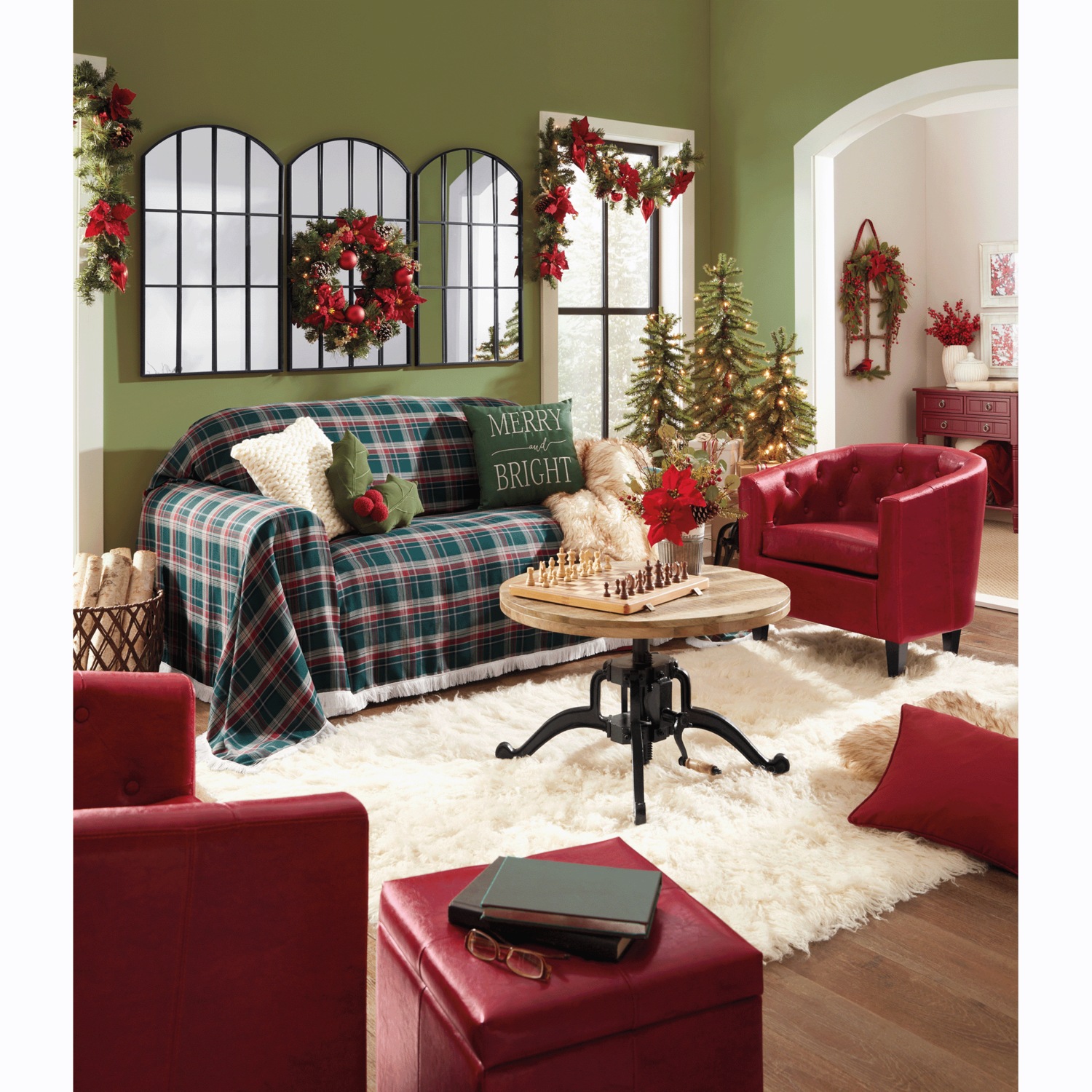 Christmas Tartan Furniture Throw Swiss Colony
