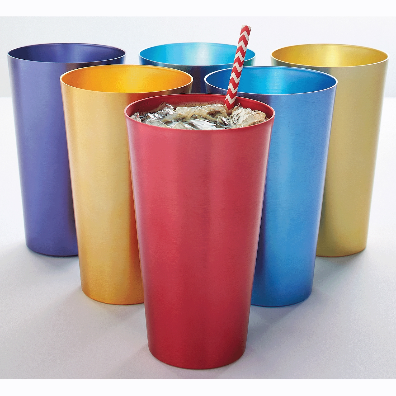Set of 6 Aluminum Tumblers, Brights