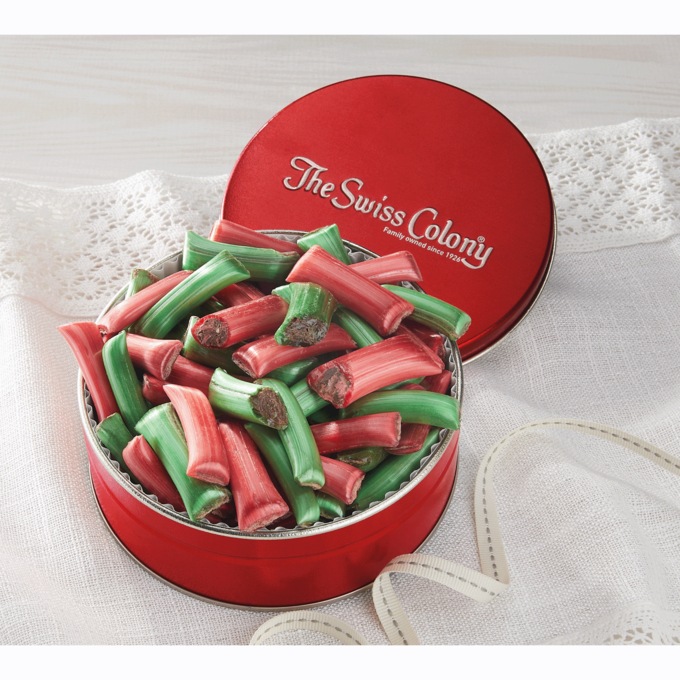 Red & Green Chocolate Straws, , large