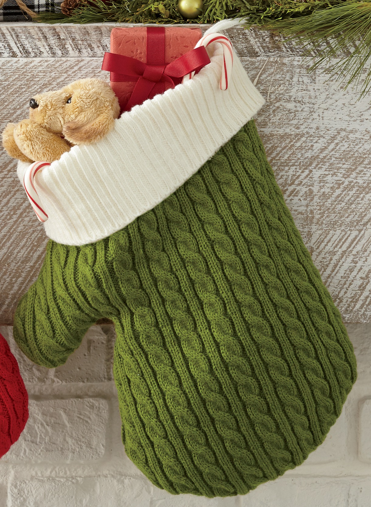 Mitten Stocking, Green, large