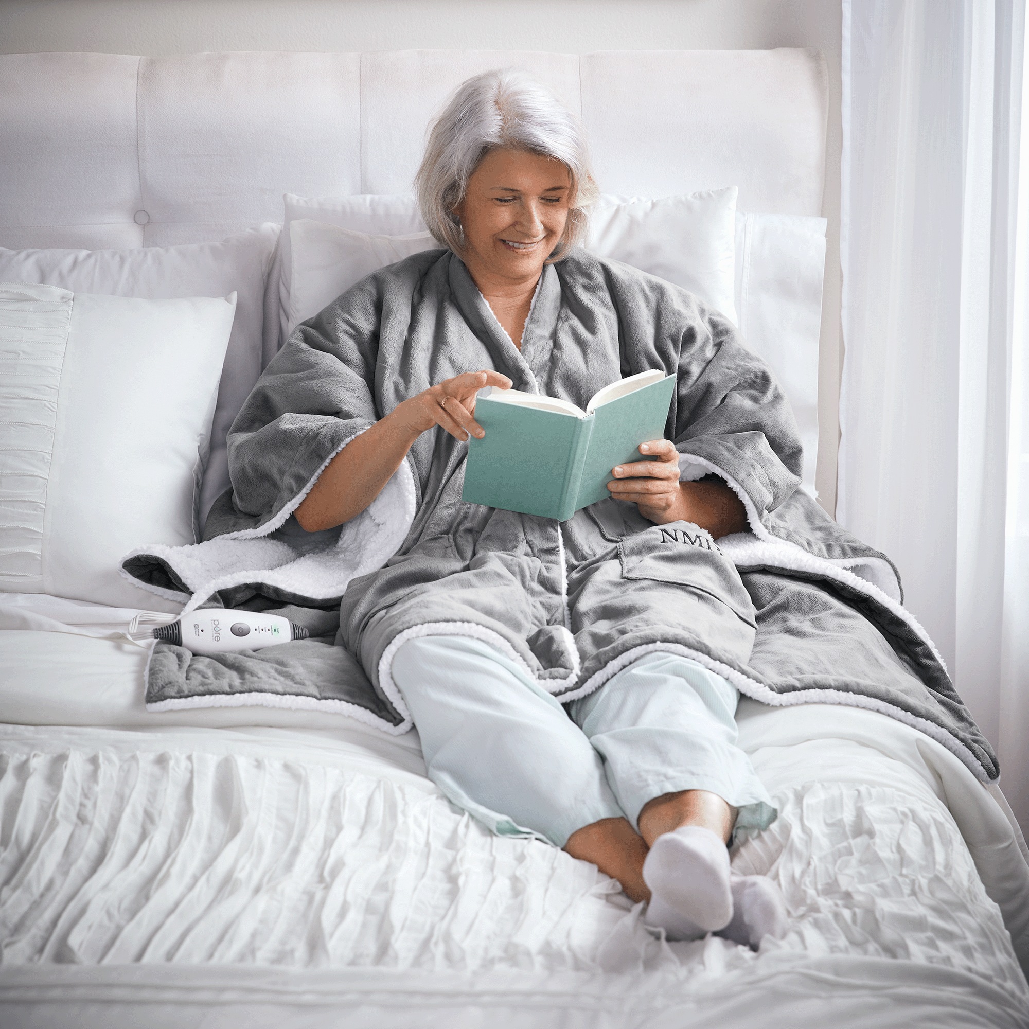 Pure Enrichment Plush Heated Shawl, , large