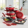 Rachael Ray 14-Piece Gradient Aluminum Cookware with Porcelain Enamel Exterior, , large