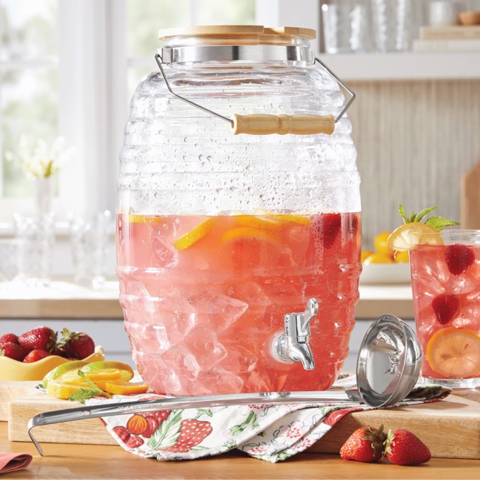 Glass Beverage Dispenser with Ladle, , large