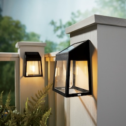 Set of 2 Solar Wall Lights with Filament LED, , large
