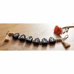 Family Wooden-Block Garland, , large