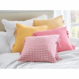 Set of 2 Decorated Tied Pillows, , large