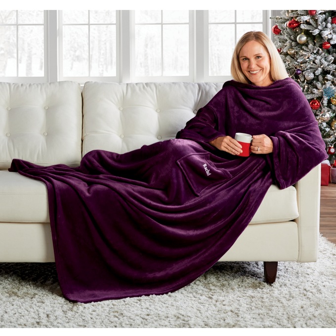 Plush Sleeved Throw, , large