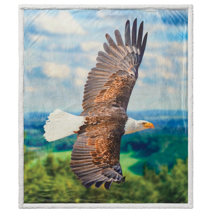 Soaring Eagle-Novelty Sherpa Throw, , large