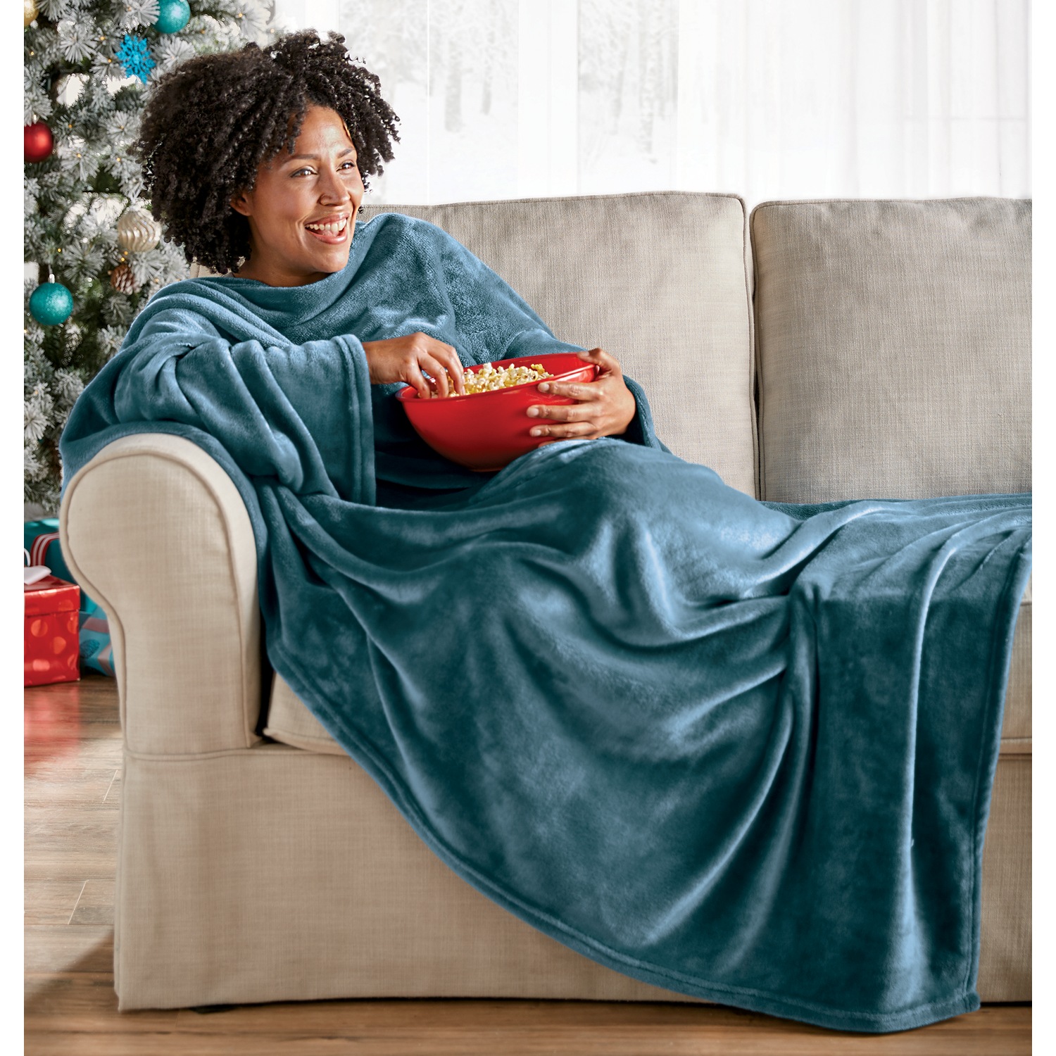 Plush sleeved 2025 throw