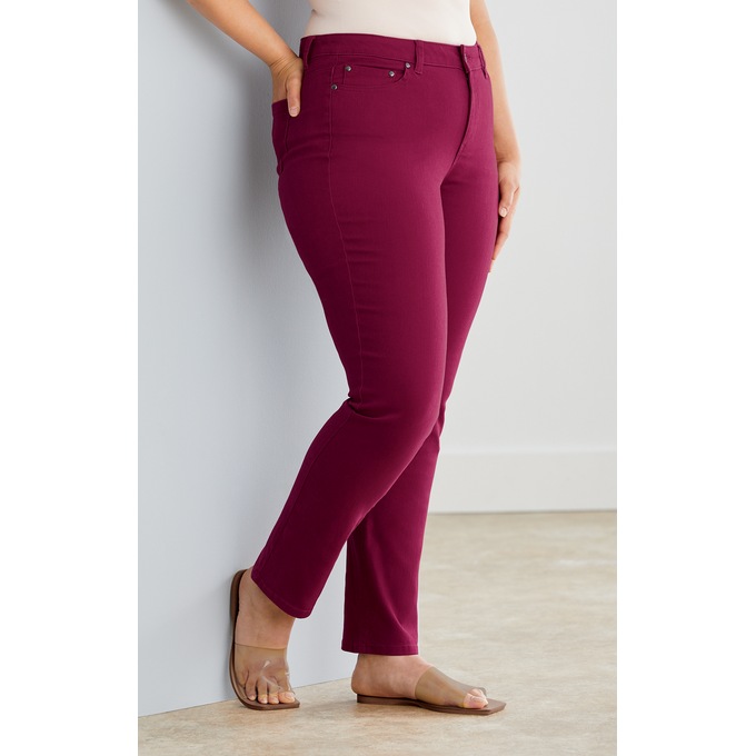 Lola Colored Slim Jean Bright, Raspberry, large