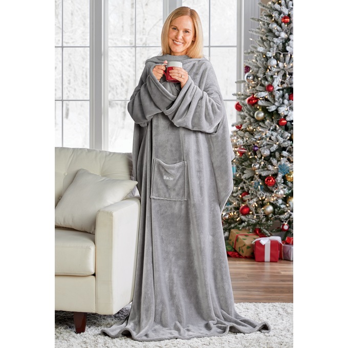 Plush Sleeved Throw, , large