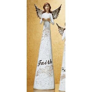 Carved Angel Figurine Faith, , large