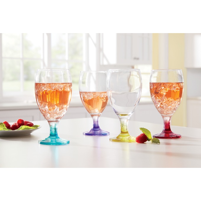 Set of 4 Colorful Glass Drinkware, , large