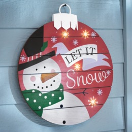 Lit Let It Snow Porch Sign, , large