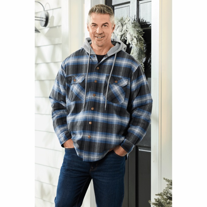 Flannel hoodie blue shop