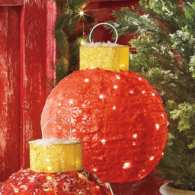 Lit Pop-Up Christmas Ornament Décor, Red, large