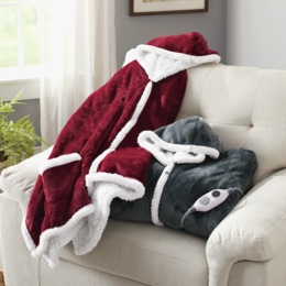 Westinghouse Heated Flannel Sherpa Wrap Throw, , large