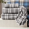 Plaid Microfleece Sheet Set, , large