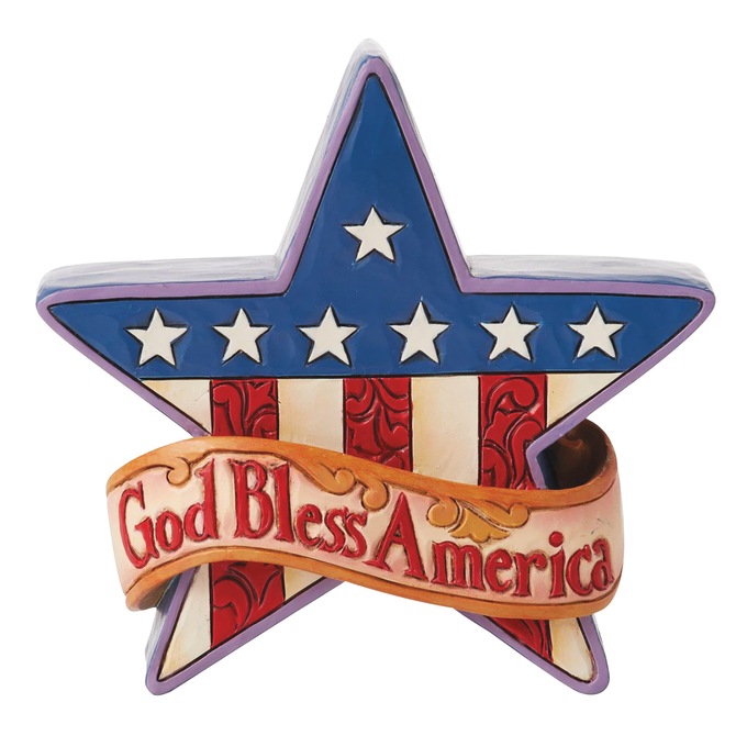 Jim Shore God Bless America Star Figurine, Multi, large