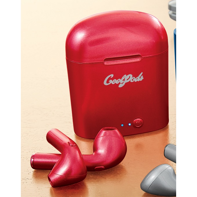 Red true wireless store earbuds