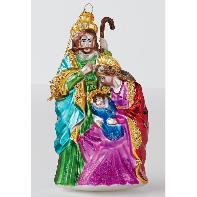Holy Family Glass Ornament, , large