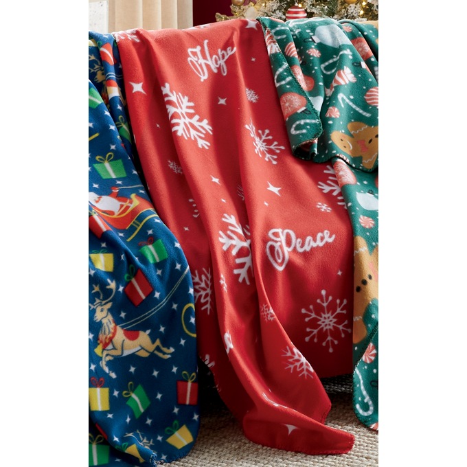 Holiday Novelty Fleece Throw, , large