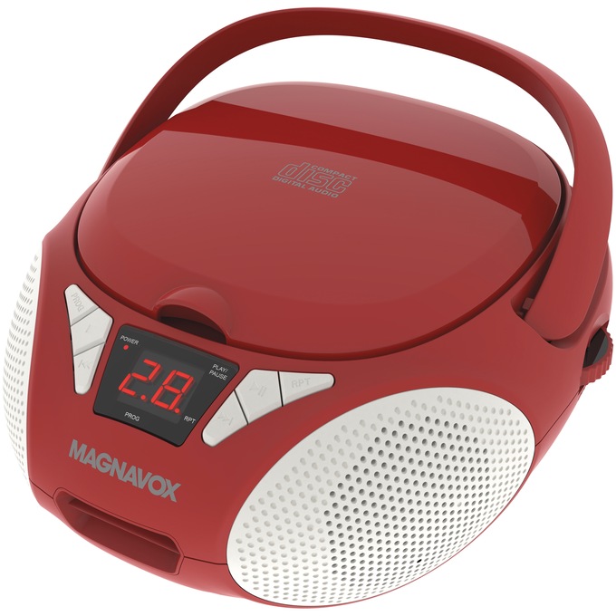 Magnavox Portable CD Boombox, Red, large