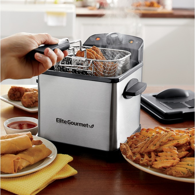 Elite Gourmet Mini Deep Fryer, , large