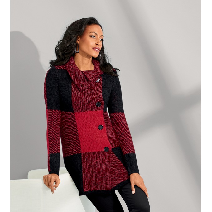 Block Sweater Coat, , large