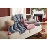 Ultraplush Throw Blanket and Bootie Slippers Gift Set, Navy Marled, large