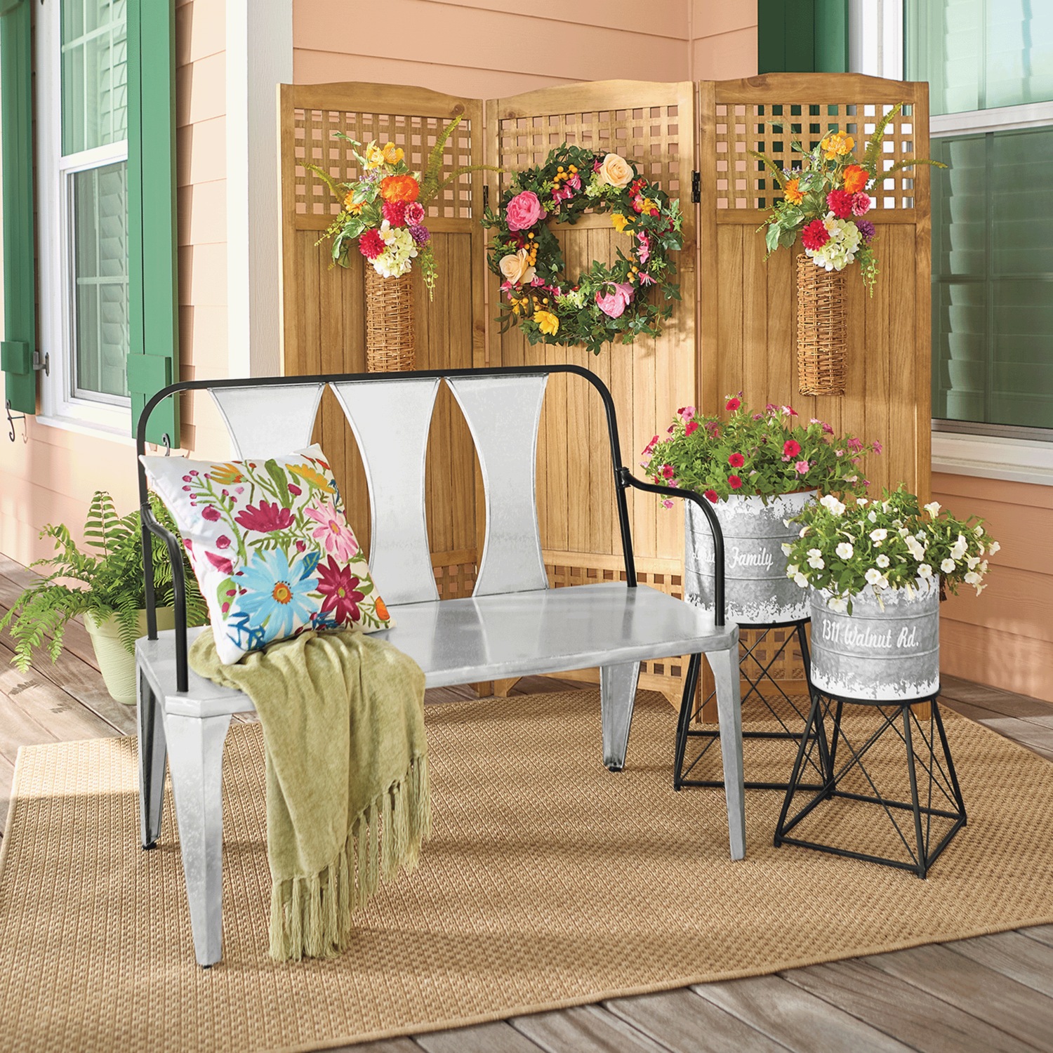 Outdoor Peony and Ivy Wreath | Swiss Colony