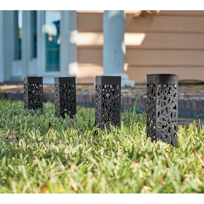 Set of 2 Solar Column Garden Lights, , large